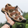 Big Size 38-48 Mens Sandals Summer Beach Sandals for Men Outdoor Leather Sandals Hiking Sandals for Men. 
