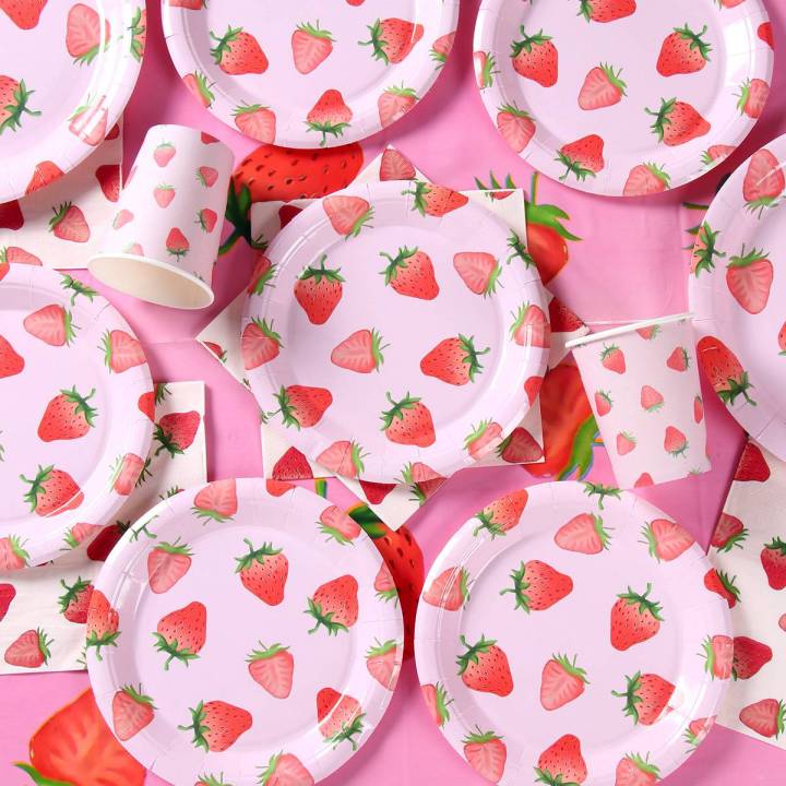 Strawberry%20Party%20Disposable%20Tableware%20Sets%20Picnic%20Pink%20Fruit%20Tool%20Gril%20Birthday%20Party%20Decorative%20Dessert%20Plastic%20Tableplates%20-%20Image%205