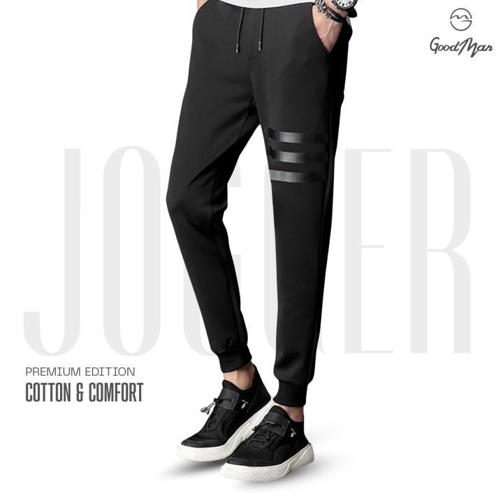 Premium Quality Black Cotton Trendy Joggers for Men. - Trouser For Men