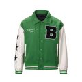 Embroidered letter varsity jacket vintage PU leather sleeve baseball jacket streetwear y2k luxury men winter jacket. 