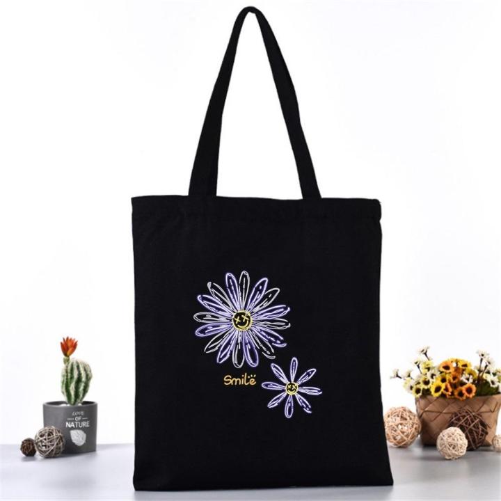 Versatile%20Shoulder%20Bag%20Multi-functional%20Handbag%20Canvas%20Shoulder%20Bag%20Daisy%20Print%20Handbag%20Printed%20Tote%20Bag%20-%20Image%204