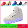 USB Charging Led Children Shoes Light Up Casual Boys&Girls Luminous Sneakers(white) - intl.