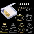 Silver Gold Color Copper Hoops Earrings Kit Earrings Clasps Hooks Ear Wire Hoops Earrings Wires For DIY Jewelry Making Supplies.