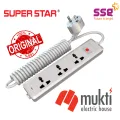 Super Star Smart Extension Socket 2 PIN 3 Socket Multi Plug Three Port Point Cord Multiplug. 