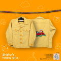 Yellow Corduroy Shishu'S Holiday Gifts Winter Jacket For Kids Unisex. 