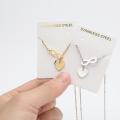 Dainty Non Tarnish Silver 18K Gold Plated Stainless Steel Women Charm Infinity Heart Pendant Necklace Jewelry. 