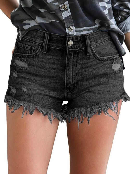 2023 New Summer Shorts for Women Fashion Ripped Denim