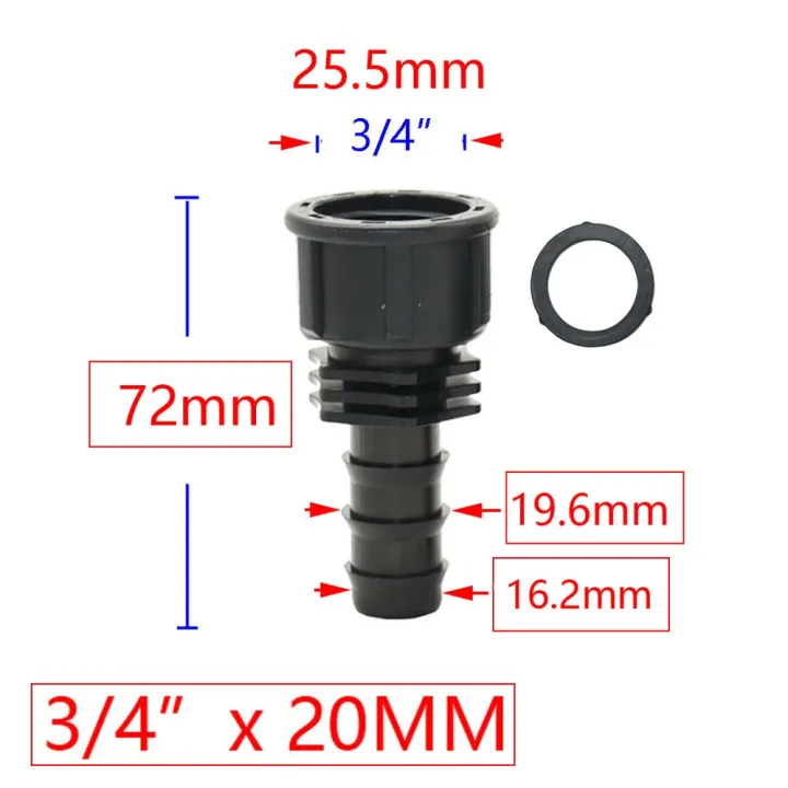 4Pcs%201/2%203/4%201%20Male%20Female%20Thread%20Connector%20To%20Barb%208mm%2016mm%2020mm%2025mm%2032mm%20PE%20Hose%20Adapter%20Garden%20Irrigation%20Watering%20System%20-%20Image%206
