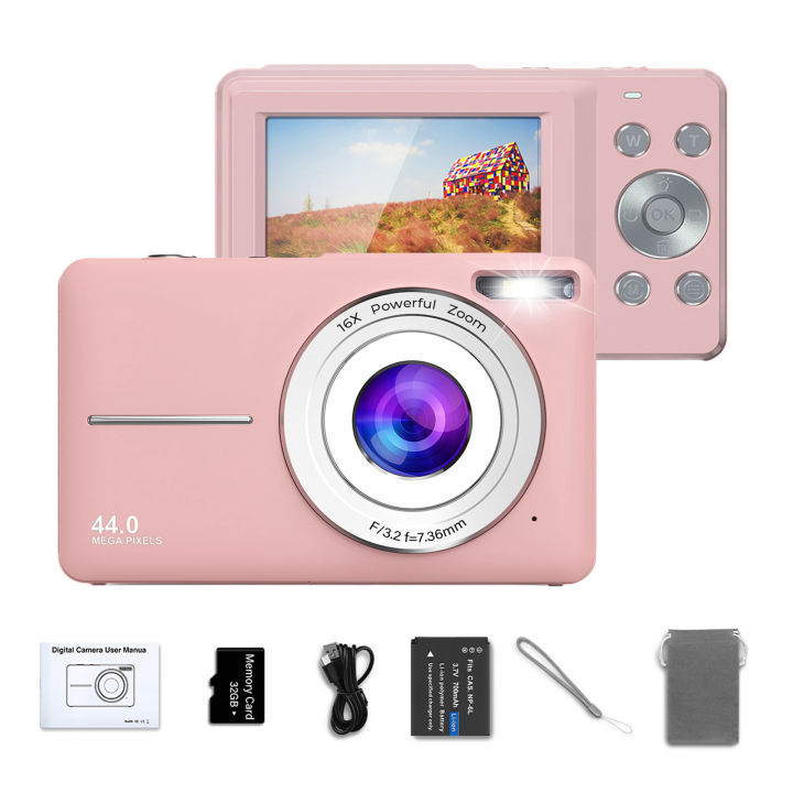 44MP%20Cameras%202.4%20inches%20digital%20Camera%20HD%201080P%20Rechargeable%20Cameras%20with%2016x%20Zoom%20Compact%20Camera%20for%20kids%20Girls%20camera%20digit%20-%20Image%202