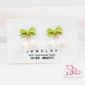 White Wind Chime Flowers Drop Earrings for Women.