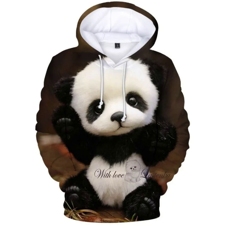 Popular 3D Panda Hoodies Men Sweatshirts Women Pullovers Fashion Autumn  Kids Animal Hooded Casual Boys Girls Streetwear Clothing
