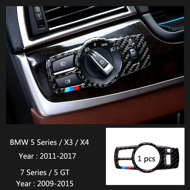 【DM bag factory Store】For BMW F10 F18 F01 F02 F03 F07 F25 F26 styling Headlight Switch Buttons Cover Trim Car Sticker