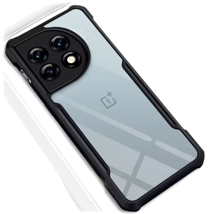 Back Cover for OnePlus 11R 5G, 1+11R 5G (Transparent, Grip Case,Black)