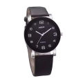 Black Leather Analog Watch New.