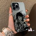 Trendy Brand One Piece Cool Luffy Ace Painting Case Compatible for IPhone 7Plus 13 14 15 12 11 Pro Max XR X XS Max 8 14 15 7 Plus SE Cartoon Couples Luxury Plating Metal Lens Cover. 