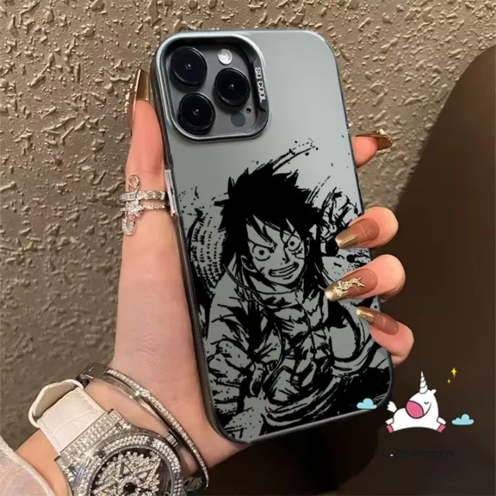 Trendy%20Brand%20One%20Piece%20Cool%20Luffy%20Ace%20Painting%20Case%20Compatible%20for%20IPhone%207Plus%2013%2014%2015%2012%2011%20Pro%20Max%20XR%20X%20XS%20Max%208%2014%2015%207%20Plus%20SE%20Cartoon%20Couples%20Luxury%20Plating%20Metal%20Lens%20Cover%20-%20Image%202