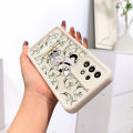 TA for Realme C15 Back Cover Soft Square Ladder White Handsome Mouse Pattern Cases Silicone Camera Protection Phone Case. 