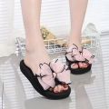 Wedges Platform Flip Flops for Woman Bohemian Style Summer Slipper with Bow Large Size Women's Summer Footwear Chaussure Femm. 