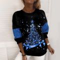 Fashion Europe and the United States Independent Station Christmas Sweatshirt Women's 3D Digital Printing European and American Foreign Trade Women's Clothing Factory Direct Sales. 