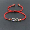 BPPCCR Cubic Zirconia Digital 8 Infinity Lucky Red Rope Thread String Charm Bracelets For Women Evil eye Pulseira Lovers Gifts. 