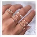 9 Pcs Set .Star Rings For Women Girl Ring Finger Ring Fashion Hand Jewelry Accessories Gift - Ring For Girls.