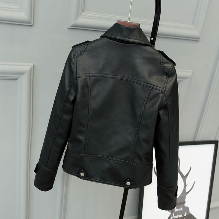 Korean%20Version%20of%20Slim%20PU%20Leather%20Jacket%20Women's%20New%20Motorcycle%20Leather%20Short%20Coat%20-%20Image%204