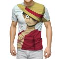 Anime One Piece Tshirt Men's T-shirt Monkey D. Luffy Children's Clothing Luffy T shirt Cartoon Clothes Quick-drying Shirt.