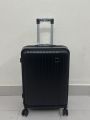 Matte Black Durable Hard-Shell Carry-On Spinner Lightweight ABS Cabin Luggage with Dual-Tube Telescopic Handle. 