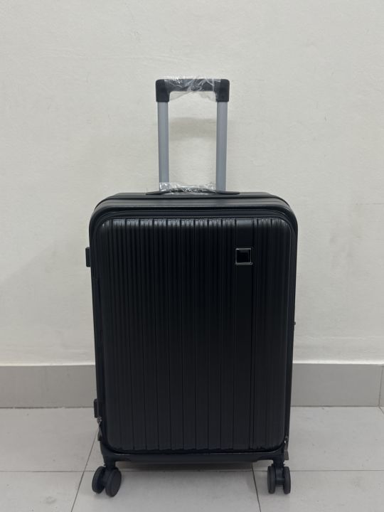 Matte Black Durable Hard-Shell Carry-On Spinner Lightweight ABS Cabin Luggage with Dual-Tube Telescopic Handle