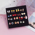 Women Cartoon Enamel Stud Earrings Icecream Hamburger Fruit Pineapple Egg Milk Animal Ear Studs Cute Gift-Cola Kids. 