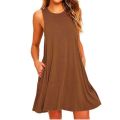 Women's Summer Casual Swing T-Shirt Dresses Beach Cover Up With Pockets Plus Size Loose T-shirt Dress.