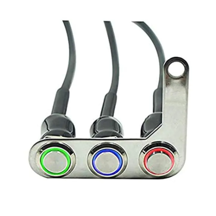 LED Motorcycle Switch ON-Off Push 3 ButtonsHandlebar Adjustable Mount ...