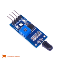 SINGLE LED FLAME Sensor For Fire Detection Module IR Infrared 4 Wire Cables Flame Detection Sensor Circuit IR Flame Sensor Detector Smart Sense For Arduino Electronics Circuitry & Parts.