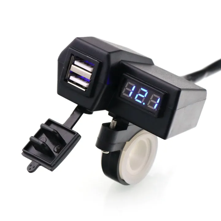 Waterproof%20Motorcycle%205V%203.1A%20Dual%20USB%20Charger%20&%20Blue%20Voltage%20Display%20-%20Image%206