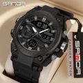 SAMDA New Sport Watches For Men 50M Waterproof LED Clock Alarm Dual Display Quartz Wristwatch Military Resisitant Mens Watch. 