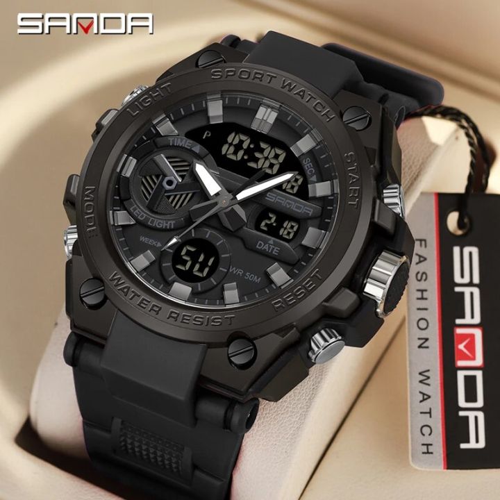 SAMDA%20New%20Sport%20Watches%20For%20Men%2050M%20Waterproof%20LED%20Clock%20Alarm%20Dual%20Display%20Quartz%20Wristwatch%20Military%20Resisitant%20Mens%20Watch%20-%20Image%203