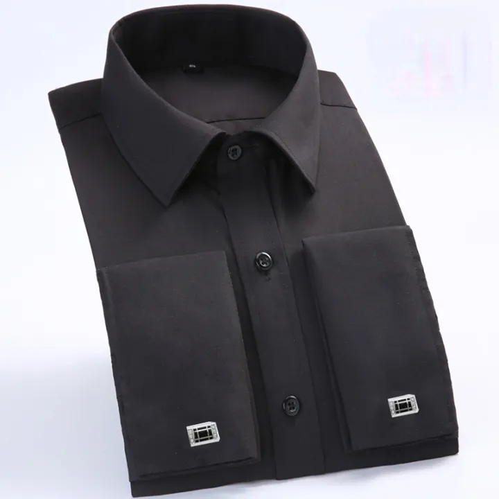 Quality%20Gentle%20Formal%20Mens%20French%20Cuff%20Dress%20Shirt%20Men%20Long%20Sleeve%20Solid%20Striped%20Style%20Men's%20Shirts%20Cufflink%20Include%20Plus%20Size%20-%20Image%204
