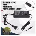 3-24V 5A 120W Speed Control Volt AC/DC Adjustable Power Adapter Supply Display. 