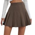 Women Mini Skirt Pleated Skirt Summer Clothes High Waist Chic Skirt College Solid Color Sweet A-line Skirt School Girl Uniform. 