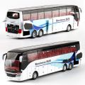 New product High quality 1:32 alloy pull back bus model,high imitation Double sightseeing bus,flash toy vehicle,. 