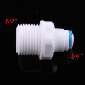 1/2" thread male to 1/4" push fit tube for quick connect for water purifier ro reverse osmosis. 