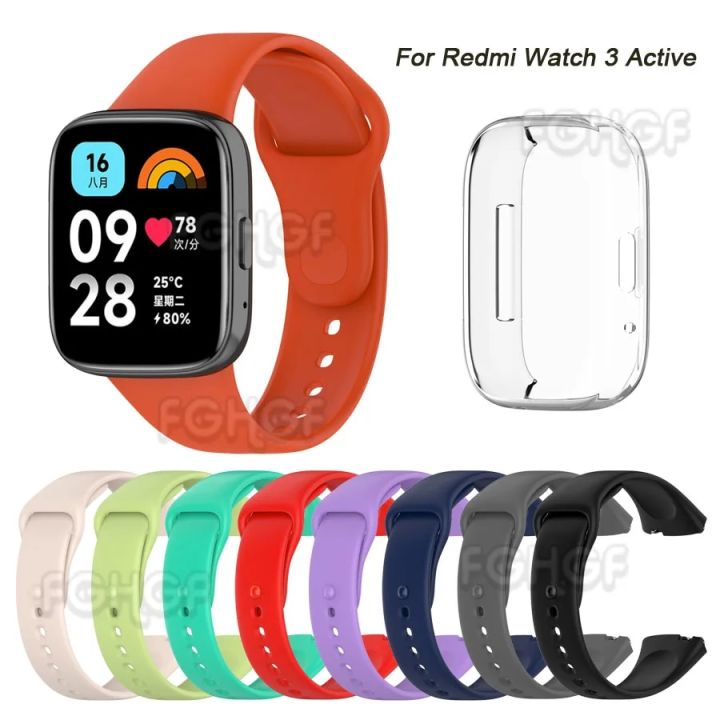 For Redmi Watch 3 Active Strap + Protective Case Cover Bumper For Xiaomi Redmi Watch 3 Active Watch Band Bracelet Accessories