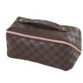 Simple checkered net red pillow makeup bag, high value, portable, waterproof, multi-functional washing and storage bag cross.