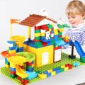 Paradise Slide Building Blocks Marble Race Run Ball Track Big Bricks STEM Set Toys Gift for Children Kids Toddlers-174PCS Without base. 