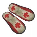 Old And Worn Distressed Vintage Flag Of Canada Memory Foam Slippers Women Soft Warm Canadian Patriotic Flag House Slippers. 