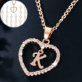 Womens Jewelry Name Initials Heart Pendant Necklace 26 Letters Zircon Love Necklaces Girls Gifts The First Letter Accessories 4g.