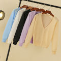 Summer Cardigan Women Cropped Korean Fashion Style Female Black Women's Coat Clothing V-neck Ladies Sweater Outerwear Cute Basic.