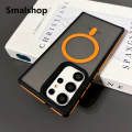 Smalshop For Magsafe Fashion Slim Matte Liquid PC Magnetic Wireless Charging Case For Samsung Galaxy S25 S24 S23 S22 Ultra Plus Cover. 