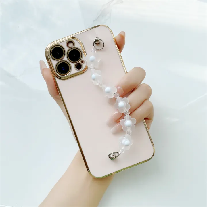 Jizetin%20for%20Vivo%20Y19%20Back%20Cover%20With%20White%20Flowers%20Chain%20Wristband%20Luxury%20Plating%20Fashion%20Bracelet%20Phone%20Cases%20-%20Image%204