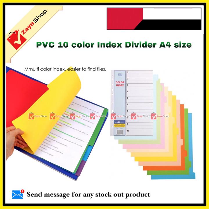 Plastic%20Index%20Divider%20A4%20size%20Sheet%20pack%20of%2010%20colors%201%20set%20-%20Image%203